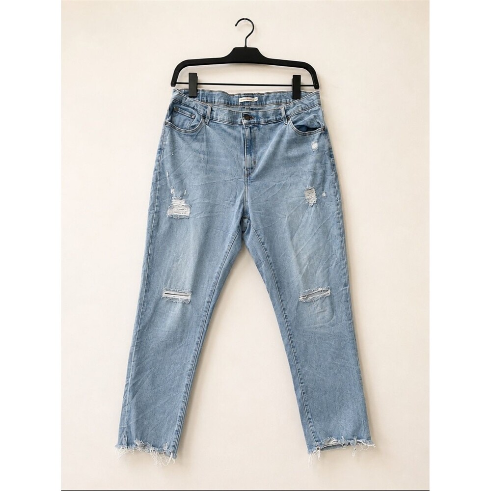 Levi’s 721 High Rise Skinny Jeans Womens 22W Light Wash Distressed Denim Blue
